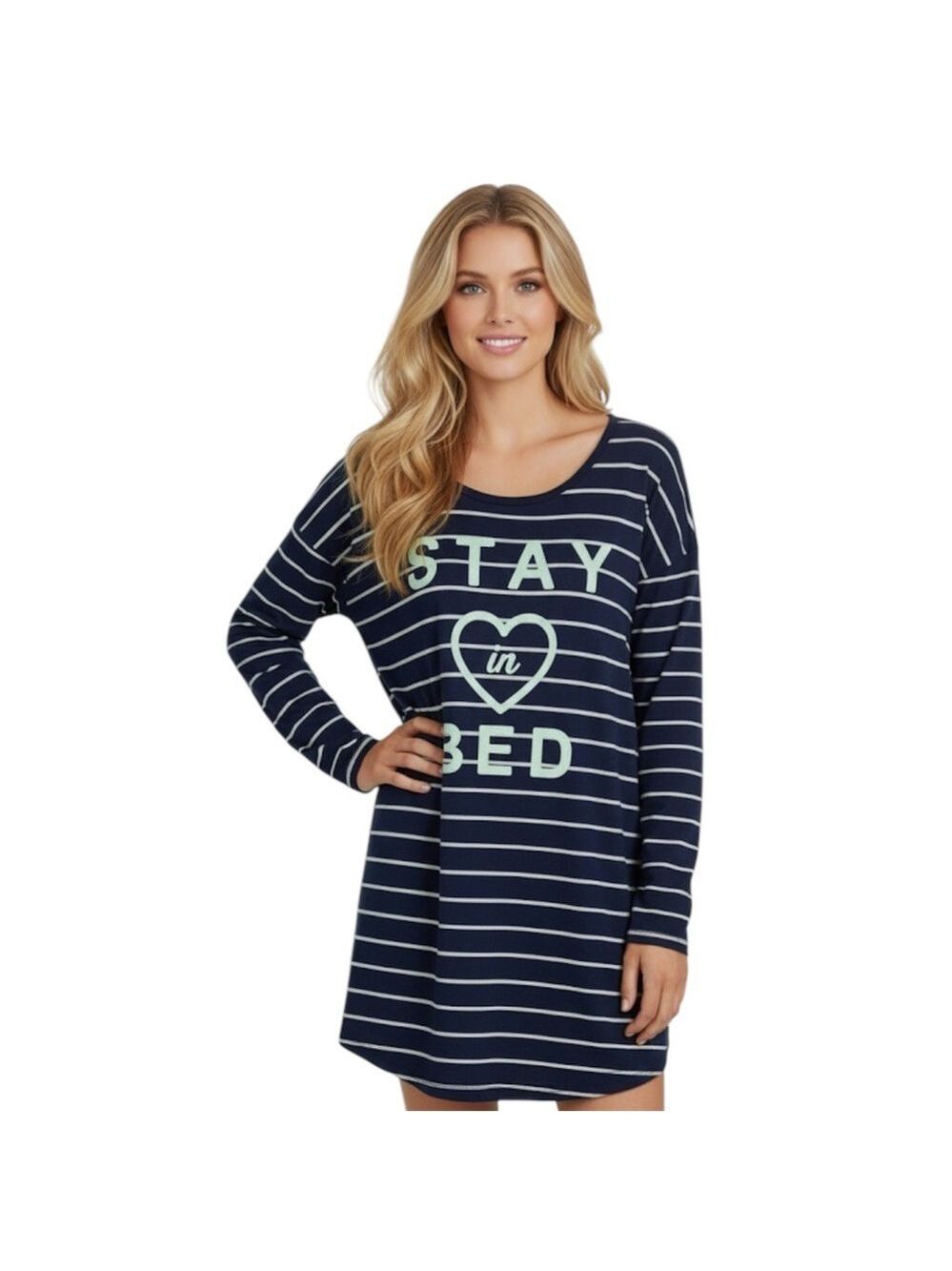 Victoria’s Secret Navy Blue Striped Sleep Shirt Size S